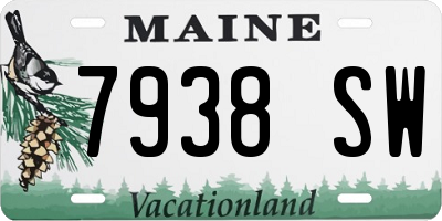 ME license plate 7938SW