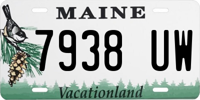 ME license plate 7938UW