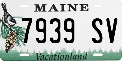 ME license plate 7939SV