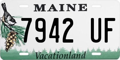 ME license plate 7942UF