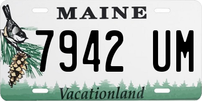 ME license plate 7942UM