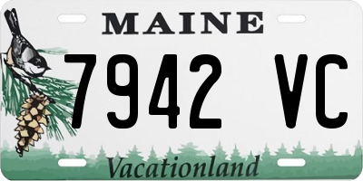 ME license plate 7942VC