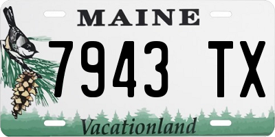 ME license plate 7943TX