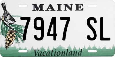 ME license plate 7947SL