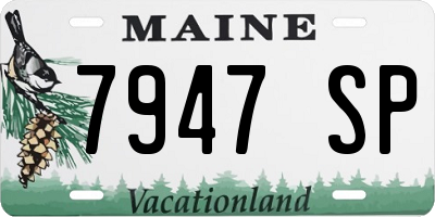 ME license plate 7947SP