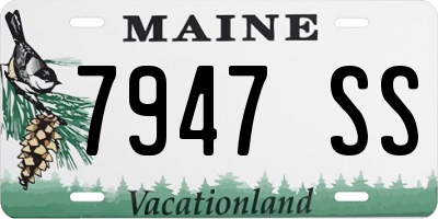 ME license plate 7947SS