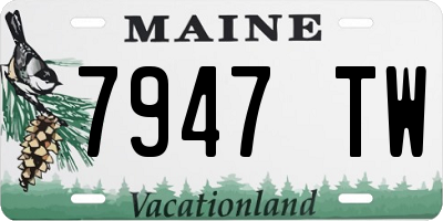 ME license plate 7947TW