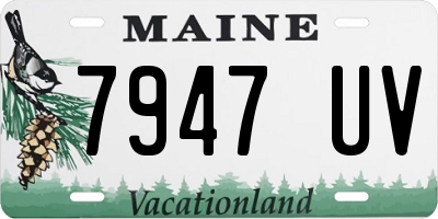 ME license plate 7947UV