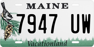 ME license plate 7947UW