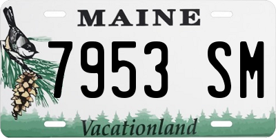 ME license plate 7953SM