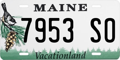 ME license plate 7953SO
