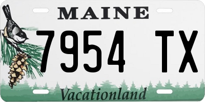 ME license plate 7954TX