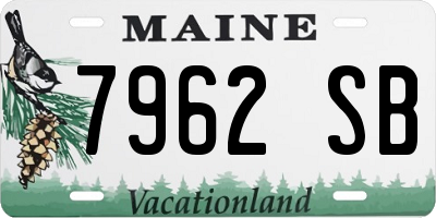 ME license plate 7962SB