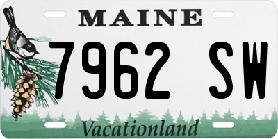 ME license plate 7962SW