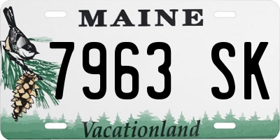 ME license plate 7963SK