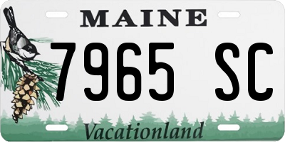 ME license plate 7965SC