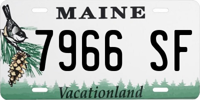 ME license plate 7966SF