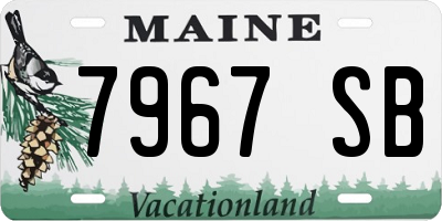 ME license plate 7967SB