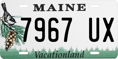 ME license plate 7967UX