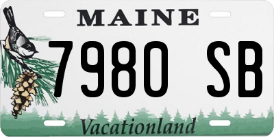 ME license plate 7980SB