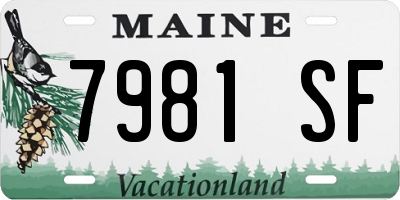 ME license plate 7981SF