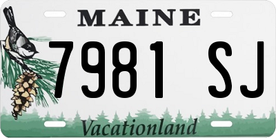 ME license plate 7981SJ