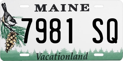 ME license plate 7981SQ