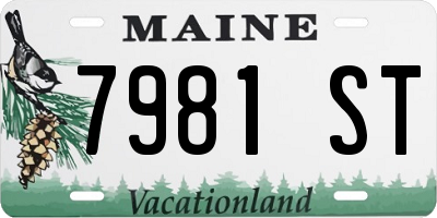 ME license plate 7981ST