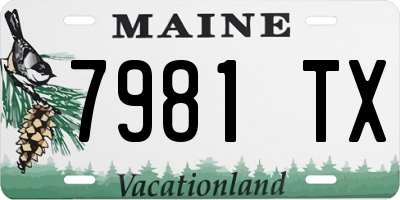 ME license plate 7981TX