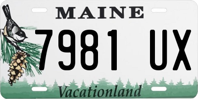 ME license plate 7981UX