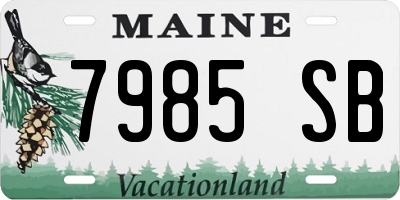 ME license plate 7985SB