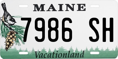 ME license plate 7986SH