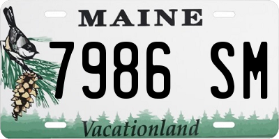 ME license plate 7986SM