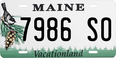 ME license plate 7986SO