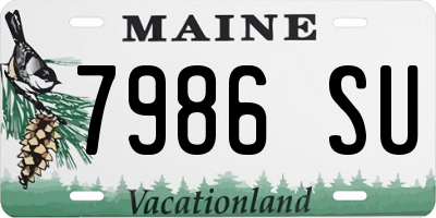 ME license plate 7986SU