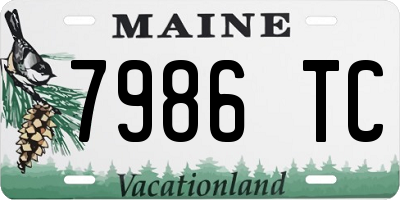 ME license plate 7986TC