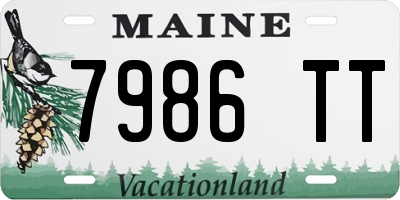 ME license plate 7986TT