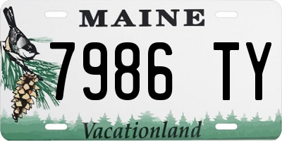 ME license plate 7986TY