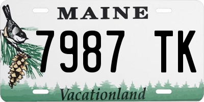 ME license plate 7987TK