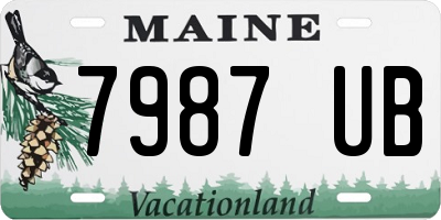 ME license plate 7987UB