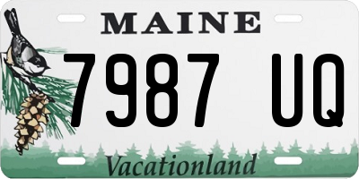 ME license plate 7987UQ
