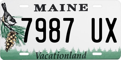 ME license plate 7987UX