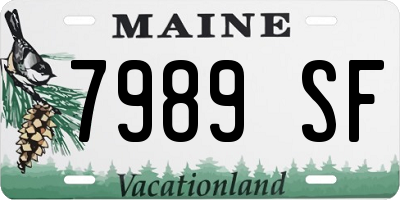 ME license plate 7989SF