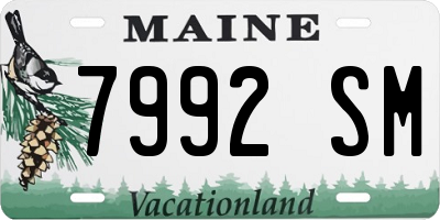 ME license plate 7992SM