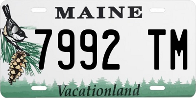 ME license plate 7992TM