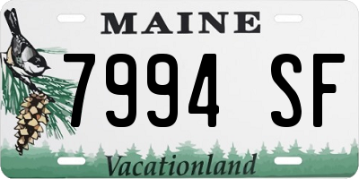 ME license plate 7994SF