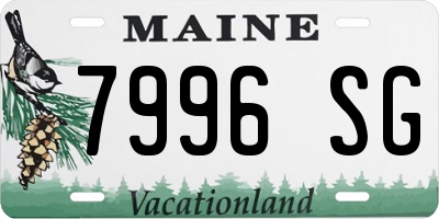 ME license plate 7996SG