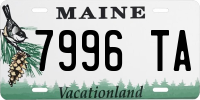 ME license plate 7996TA