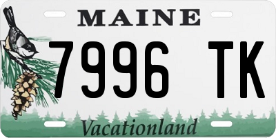 ME license plate 7996TK