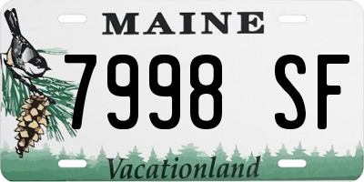 ME license plate 7998SF